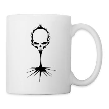 Totenkopf schwarz n weiß - Tasse - Weiß - Rechts