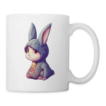 Petit lapin en sweat à capuche - Mug blanc - blanc - Droite