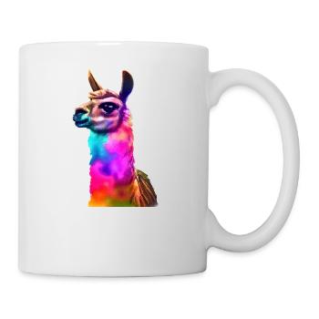 Lama bunt Alpaka Geschenkidee - Tasse - Weiß - Rechts