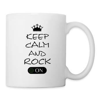 Rock, Heavy Metal, Rock on, Spruch für Rocker - Tasse - Weiß - Rechts