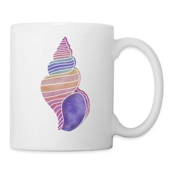 "Snail Shell", Boho Line Art Design, "Shells" - Mug - white - Right