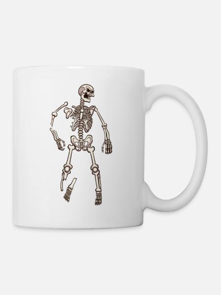 Squelette posé sur le sol - Mug blanc - blanc