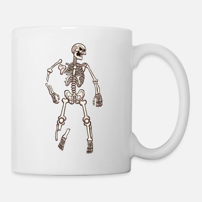 Squelette posé sur le sol - Mug blanc - blanc