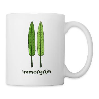 Immergrün | Pflanze | Blätter | Geschenk - Tasse - Weiß - Rechts