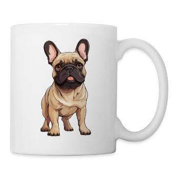 englische / französische Bulldogge Illustration - Tasse - Weiß - Rechts
