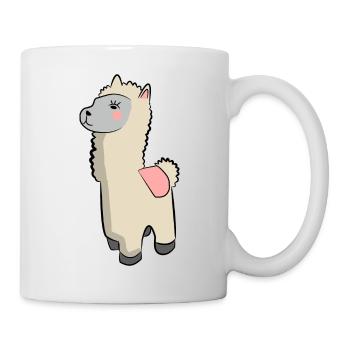 Lama Alpaka Motive Tier Mädchen pastellfarben pink - Tasse - Weiß - Rechts