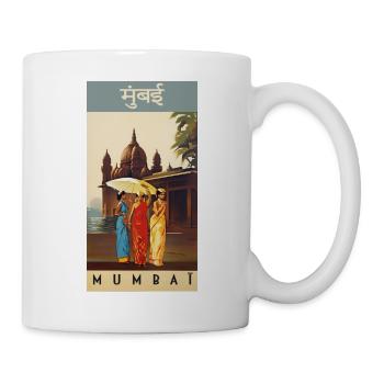 Classic vintage poster of Mumbai - Tasse - Weiß - Rechts