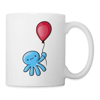 Mignon petite pieuvre kawaii ballon de mer pieuvre - Mug blanc - blanc - Droite