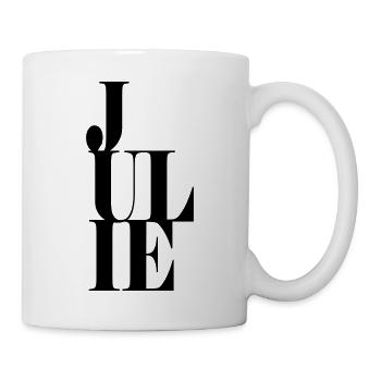 Julie Nom Prénom Police moderne Word Art - Mug blanc - blanc - Droite