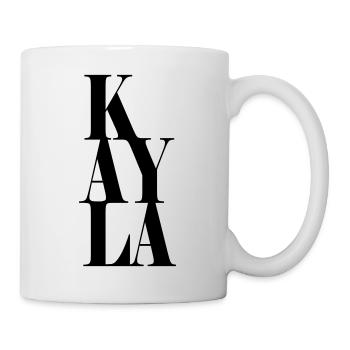 Kayla Name Vorname Moderne Schrift Wort Art - Tasse - Weiß - Rechts