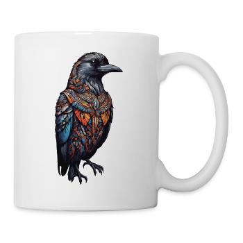 Bohemian Raven Mysticism Couleurs Mandala Design - Mug blanc - blanc - Droite