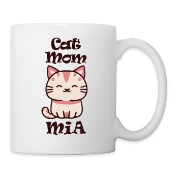 Mia Name Vorname mit Katze - Tasse - Weiß - Rechts