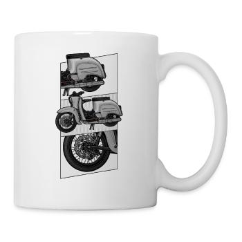 Schwalbe (grau) // Illustration - Tasse - Weiß - Rechts