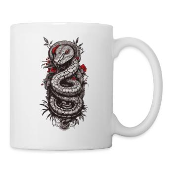 Japanese Tattoo Art Snake Aesthetic Design - Mug - white - Right
