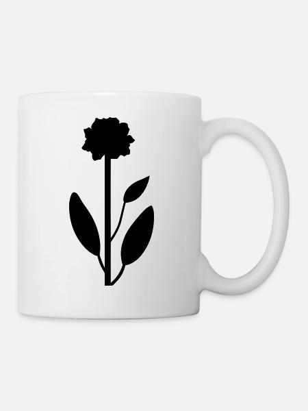 Blume mit Stiel - Tasse - Weiß