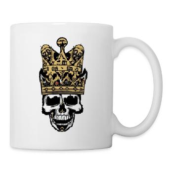 Totenkopf mit Krone - Tasse - Weiß - Rechts