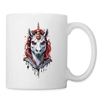 Dunkles Vampir Einhorn Halloween Design - Tasse - Weiß - Rechts