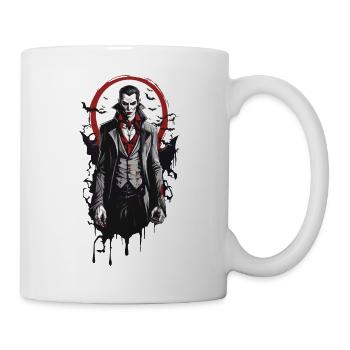 Vampir und Fledermaus Halloween Mystik Design - Tasse - Weiß - Rechts