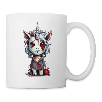 Effrayant Mignon Zombie Licorne Halloween - Mug blanc - blanc - Droite