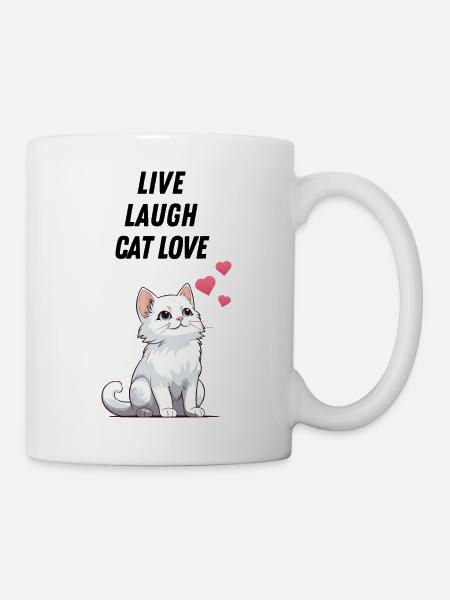 Cat Love Katzenliebe - Tasse - Weiß