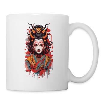 Oni Dämon Ukiyo-E Japan Streetwear Style - Tasse - Weiß - Rechts