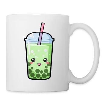 Kawaii Boba Tea Green - Anime Shirt - Mug - white - Right
