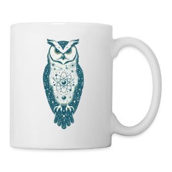Eule im All | Weltall in der Eule - Tasse - Weiß - Rechts