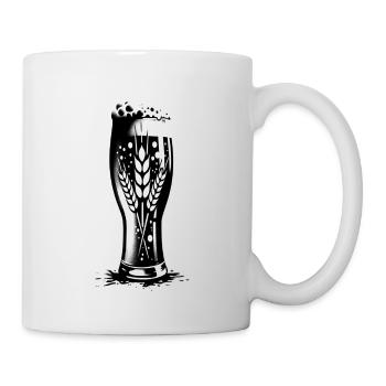 Weizenbierglas | Sprudelndes Bier - Tasse - Weiß - Rechts