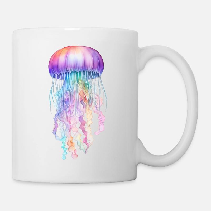 Blaue Qualle - Tasse - Weiß