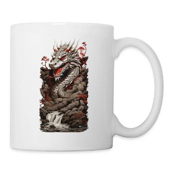 Dragon chinois dans le paysage d’art Ukiyo-e - Mug blanc - blanc - Droite