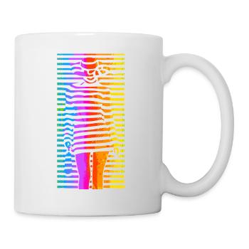 Schöne weibliche Farbe Mode bunte Frau Kunst - Tasse - Weiß - Rechts