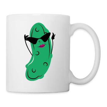 Eine schöne Gurken Frau lustige Gemüse Gurken - Tasse - Weiß - Rechts
