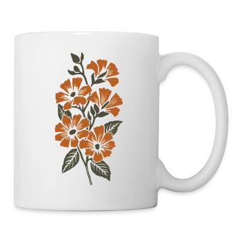 Retro Surf Sixties Orange Flowers - Mug - white - Right