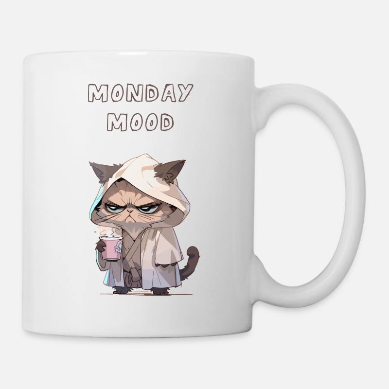 Monday mood cat - Tasse - Weiß