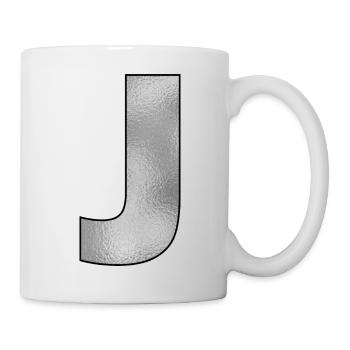Lettre J Argent - Mug blanc - blanc - Droite