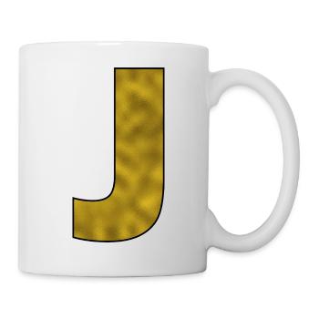 Lettre J Or - Mug blanc - blanc - Droite