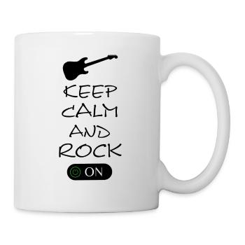 Keep Calm and Rock On mit Gitarre - Tasse - Weiß - Rechts