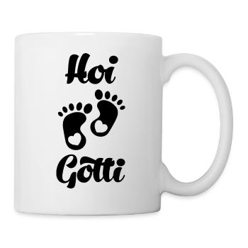 Hoi Gotti hallo Tante Patentante Schwangerschaft - Tasse - Weiß - Rechts