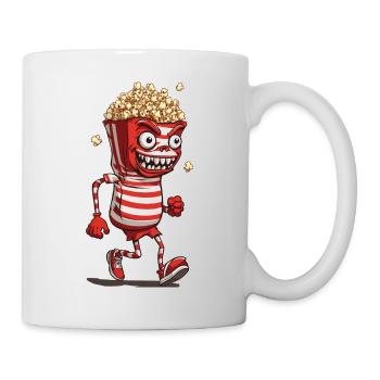 Creepy Popcorn Monster Halloween Movie Night - Mug - white - Right