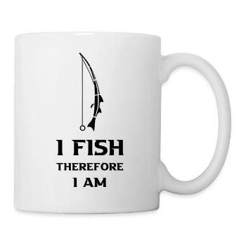 Minimaliste et épuré « Je pêche donc je suis » - Mug blanc - blanc - Droite