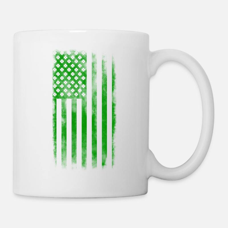 Irish American Saint Patrick's Day Flag Washed - Mug - white