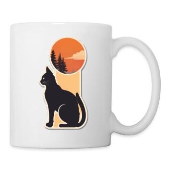 Cute Cat Vintage Sunset - Mug - white - Right