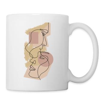 Couple amoureux linéaire une ligne Vintage - Mug blanc - blanc - Droite