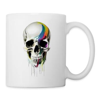 Crâne avec de la peinture qui coule dessus - Mug blanc - blanc - Droite