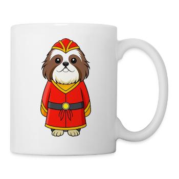 Königlicher Pekinese in chinesischer Kleidung - Tasse - Weiß - Rechts