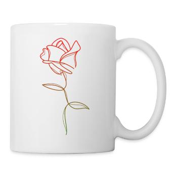 ROSE einfarbige Linie - Tasse - Weiß - Rechts