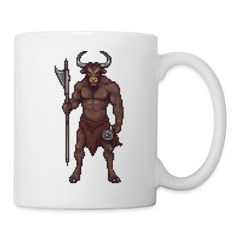Mächtiges Minotaurus-Pixel - Tasse - Weiß - Rechts