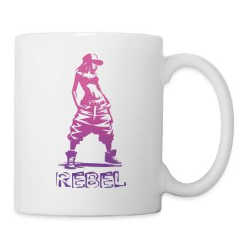 Design rebelle féminin (rose) - Mug blanc - blanc - Droite