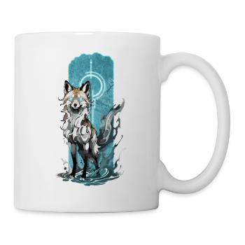 Ethereal Fox Spirit: Mystical Blue Flame Fox - Mug - white - Right