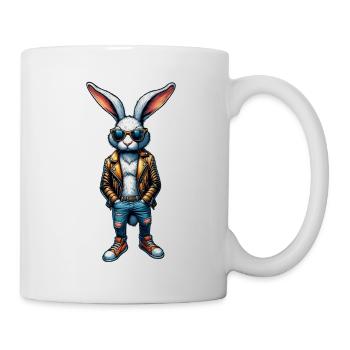 Lapin de Pâques cool avec lunettes de soleil - Mug blanc - blanc - Droite